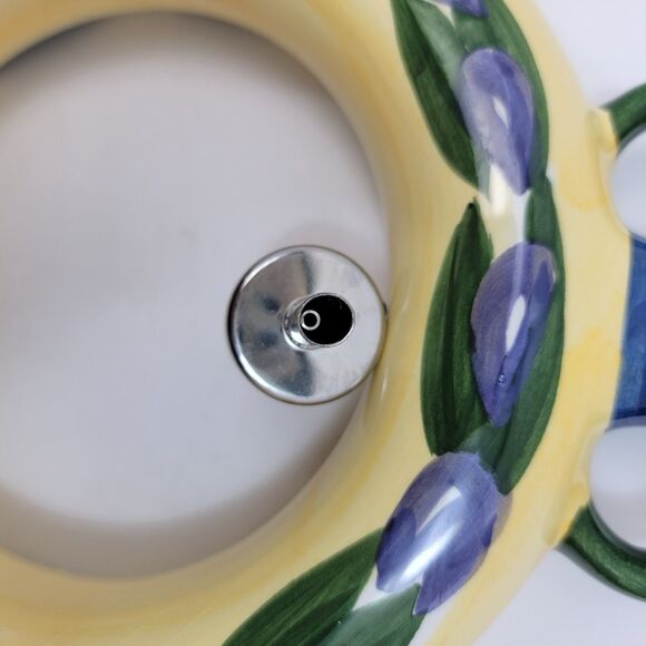 Vintage Shonfeld's Ceramic Italian Motif Hand Painted Donut Oil Decanter - Picture 7 of 7